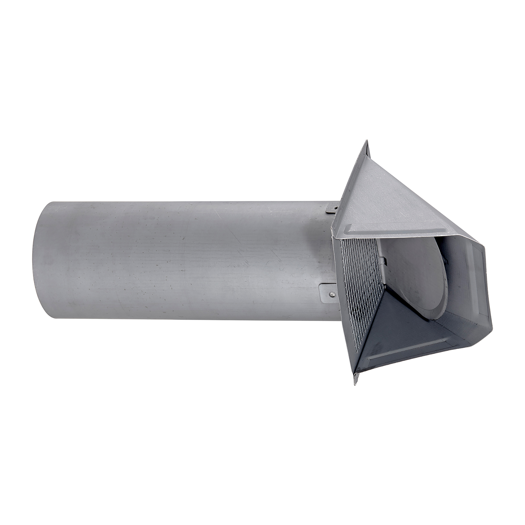 Lambro 4in. Paint-Grade Galvanized Wall Exhaust Hood Vent — 26-Gauge, Damper, Wire Mesh Screen, 11in. Pipe, Model# EC-34400GMS-PG